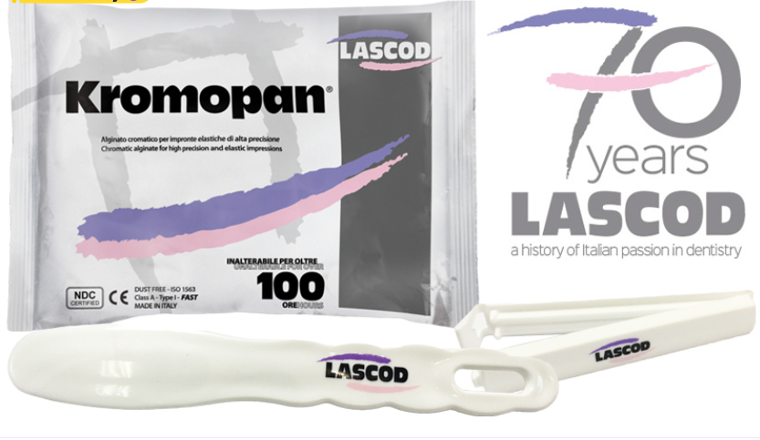 Lascod Kromopan alginate impression material 450 g packaging for dental use