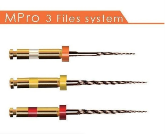 M-PRO rotary endodontic nickel titanium files for mechanical root canal preparation