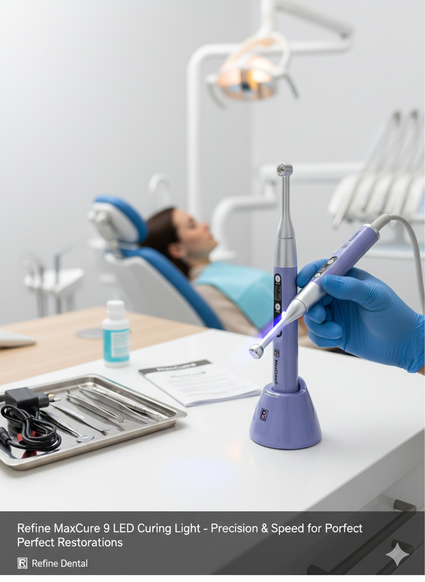 جهاز معالجة الأسنان بتقنية LED من ريفاين ماكس كيور 9 ذو الطيف الواسع