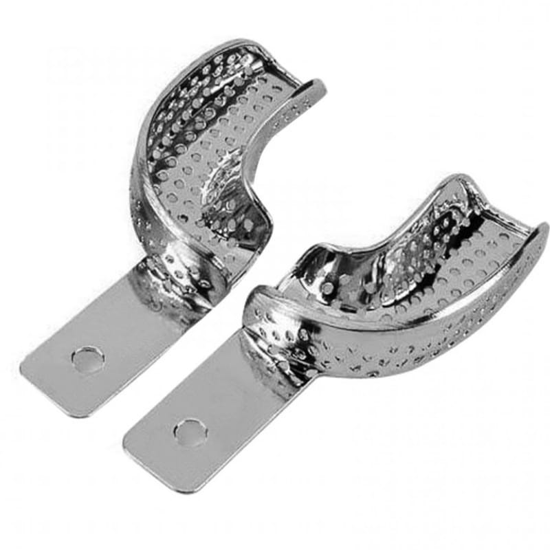 Chrome metal clamps on a white background