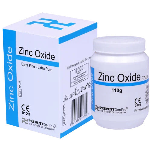 Prevest Zinc Oxide Powder 110g for temporary dental cement and dressing