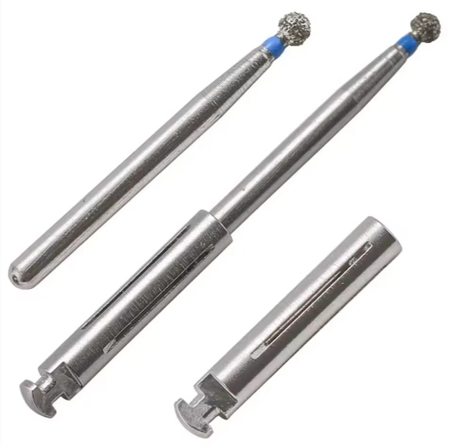 245 Elongated pear-shaped high-speed diamond dental bur for cavity preparation.