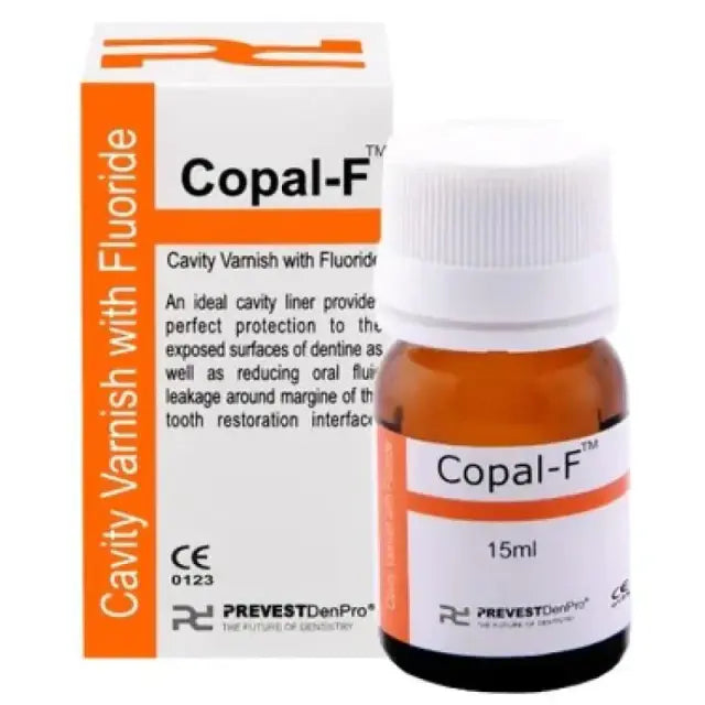 Prevest Copal Cavity Varnish 15 ml glass bottle with dispensing dropper for dentine protection