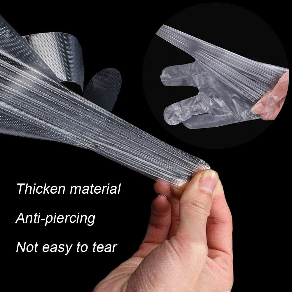 Pack of 100 thickened clear disposable over-gloves for heavy-duty clinical use.