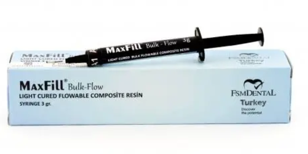 Maxfil Flow flowable composite resin syringe in shades A1 A2 A3 for dental restorations
