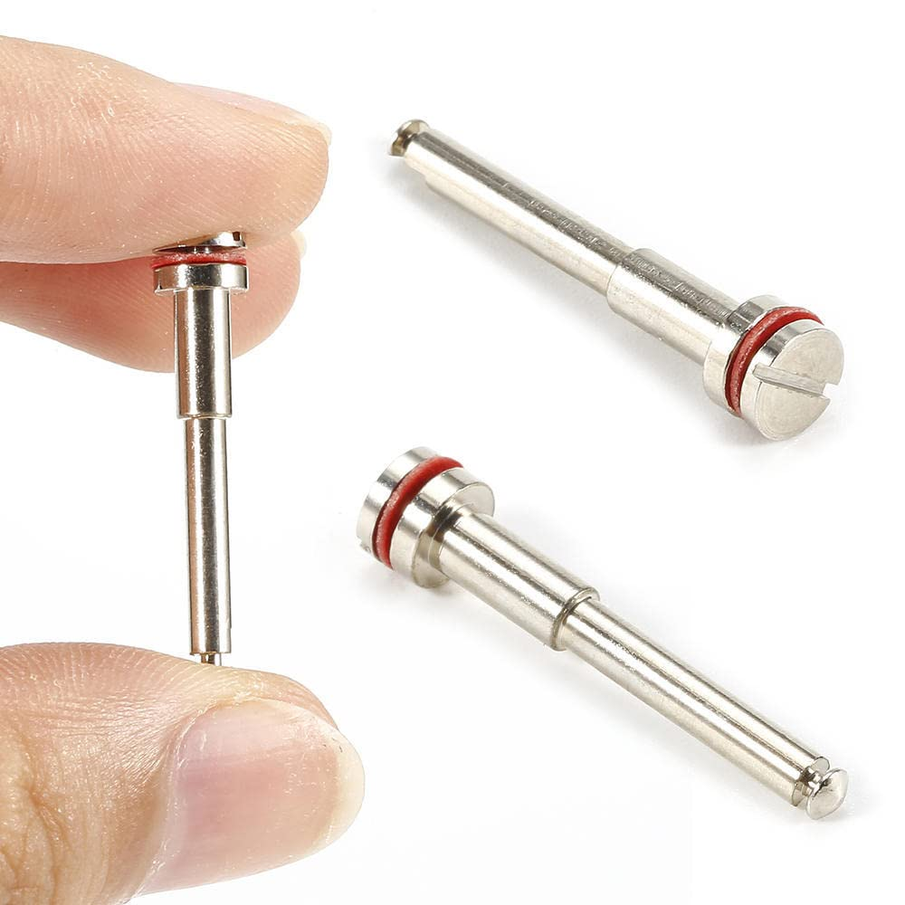 Short mandrel for contra angle handpiece used to hold polishing discs during restorative procedures