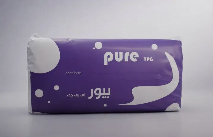 Pure Pack 550 count soft tissues for clinical and professional hygiene.