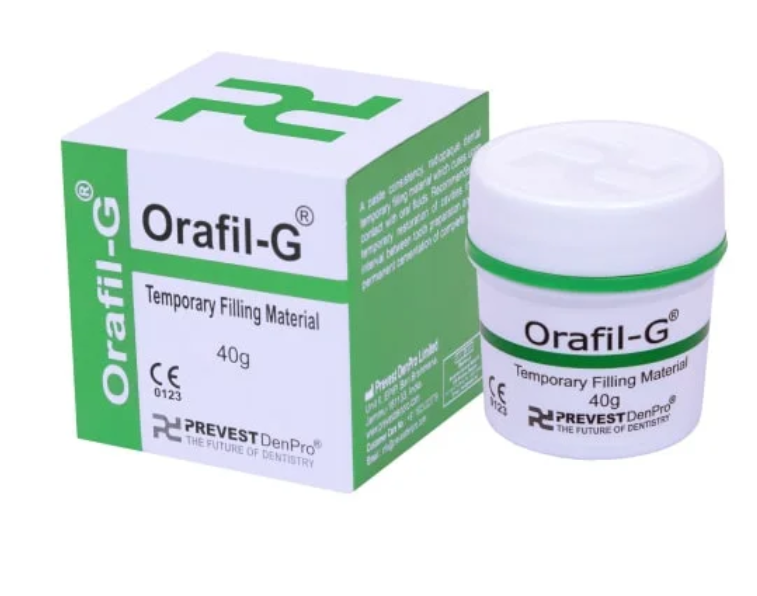 Orafil-G temporary filling material 40 g jar with outer box for dental interim restorations