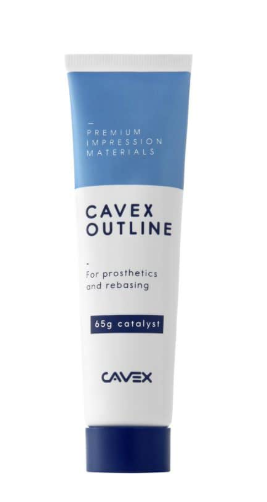 Cavex Outline tube for prosthetics and rebasing on a white background