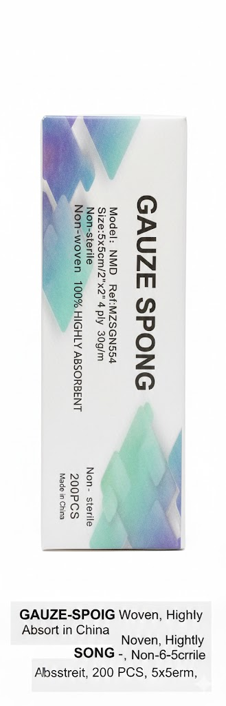 Non-sterile gauze sponges 2x2 4 ply pack of 200 pieces for dental moisture control and clinical use