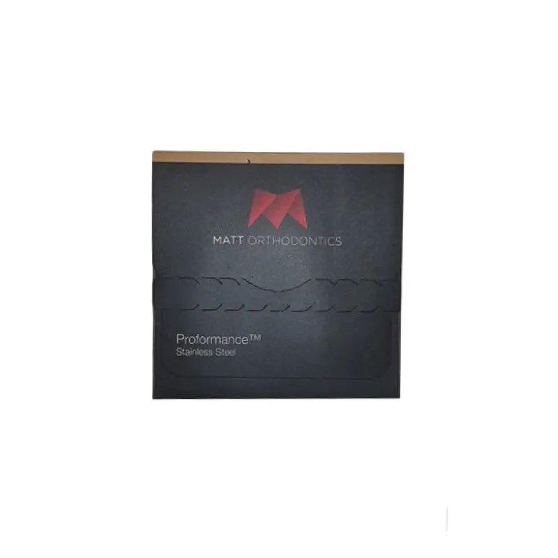 Pack of 5 Matt Ortho PROFormance stainless steel reverse curve round archwires for orthodontic finishing.