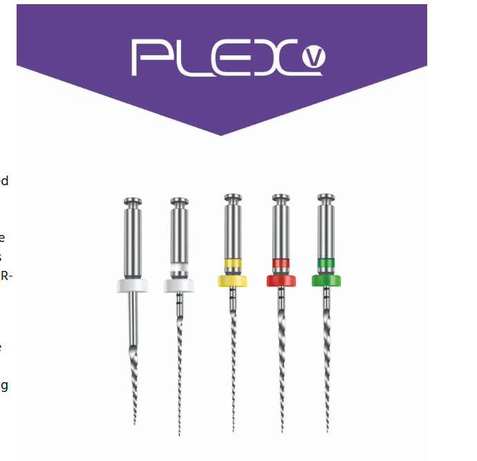 Plex V rotary endodontic file 35/04 for root canal shaping