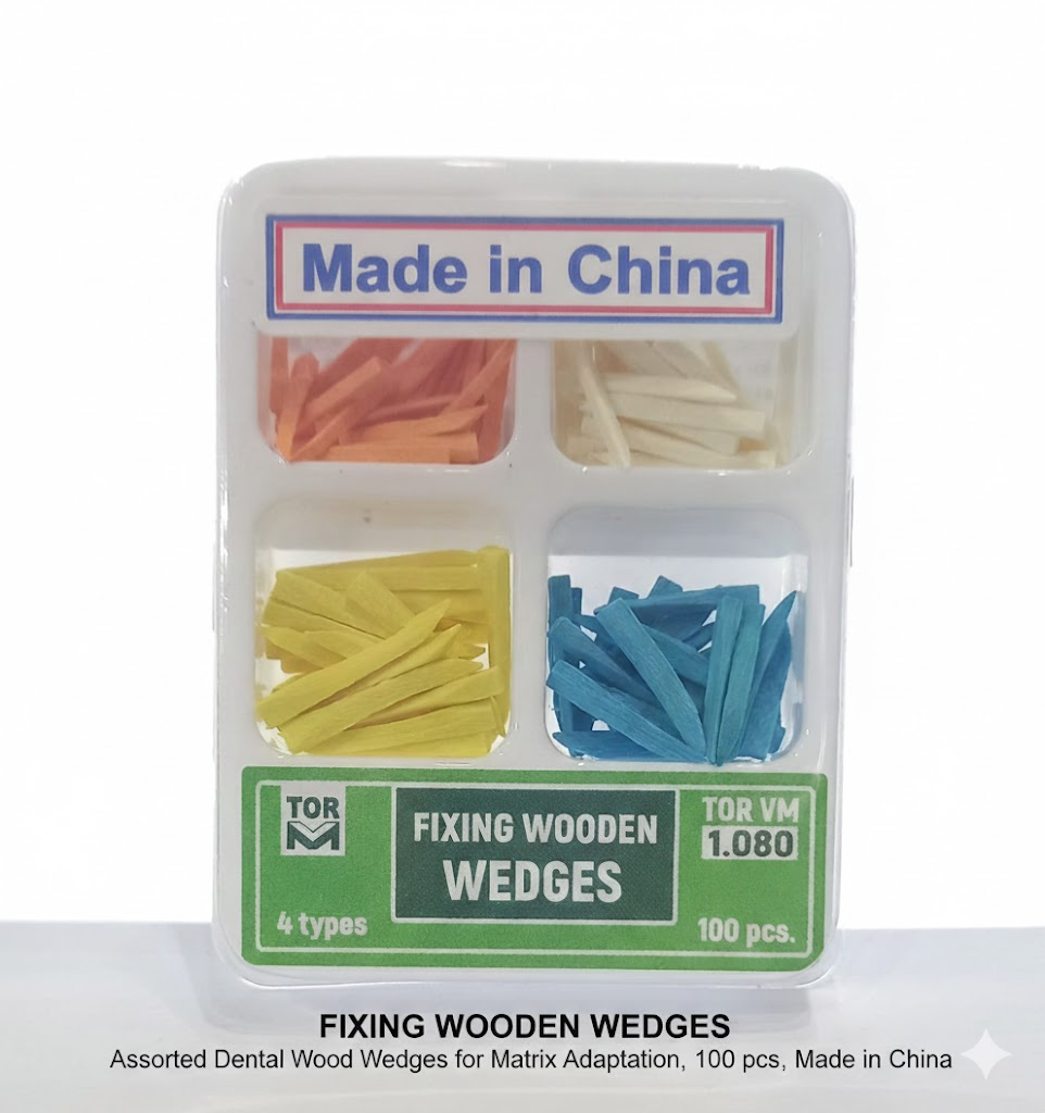 TOR-VM wooden wedges 100 pieces for matrix band stabilization available in four types