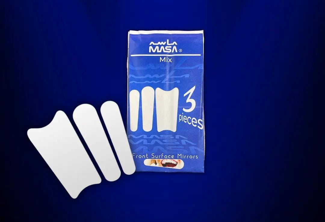 Masa 3-piece mixed intraoral dental photography mirror kit with high-clarity reflectors for full arch occlusal lateral and anterior segment photography.
