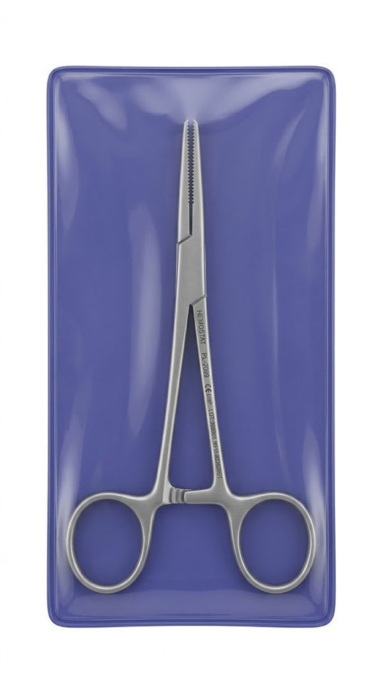 Mosquito hemostat forceps 14cm straight and curved surgical grade stainless steel for vessel clamping hemorrhage control and tissue manipulation in oral surgical and periodontal procedures