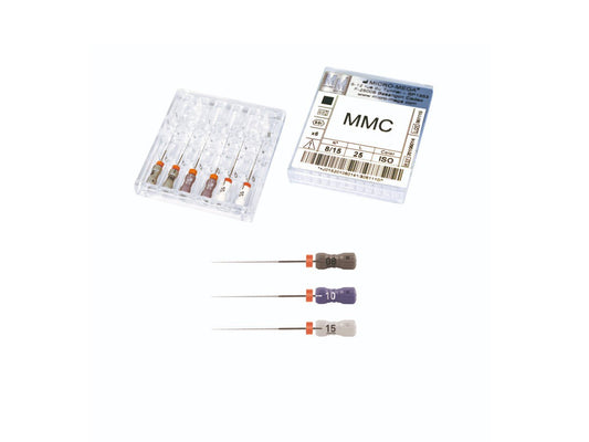Set of medical needles with packaging on a white background