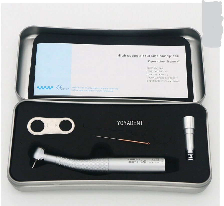 COXO LED high-speed air turbine handpiece with self-powered generator and triple spray.