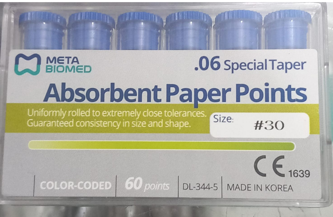 نقاط ورقية ماصة من ميتا بيوميد، مدببة خاصة، 6%، أحجام متنوعة (60 نقطة)