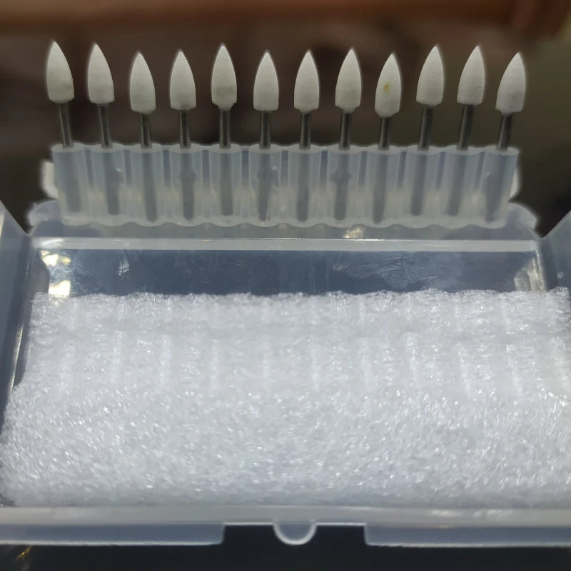 Blu white ceramic Grinder Burs flame shape  12pccs/Box