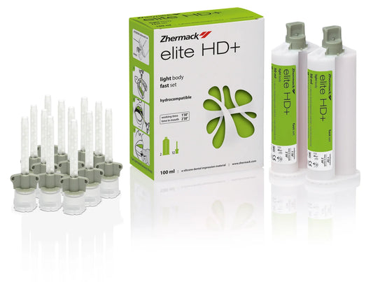 ZHERMACK Elite HD+ Light Body VPS impression material packaging for dental use