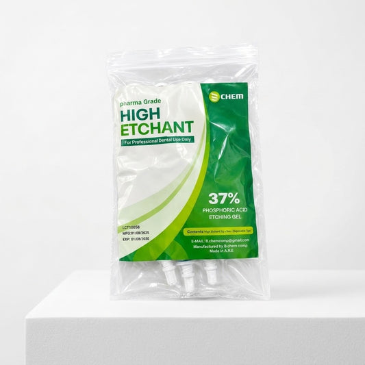 B Chem High Etchant 37% phosphoric acid dental etching gel, three 5 g syringes