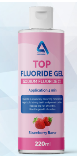 Top fluoride gel for professional topical dental application packaging