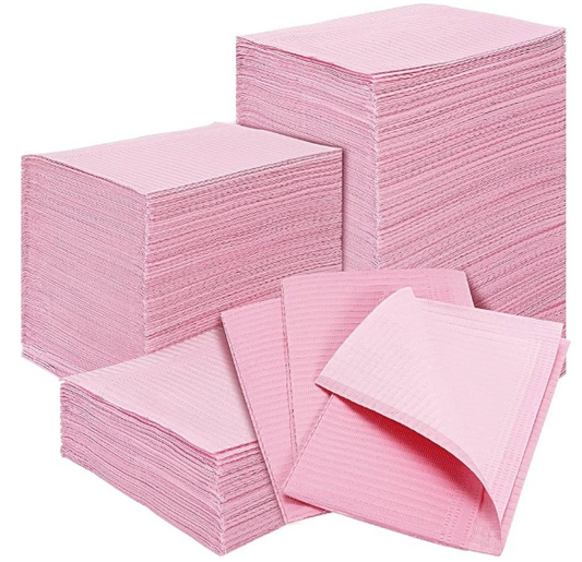 Disposable dental napkin bibs for patient protection during dental procedures