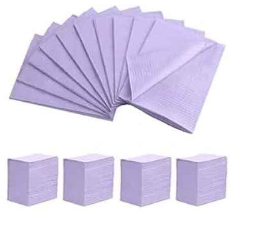 Disposable dental napkin bibs for patient protection during dental procedures