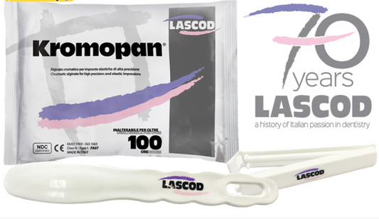 Lascod Kromopan alginate impression material 450 g packaging for dental use