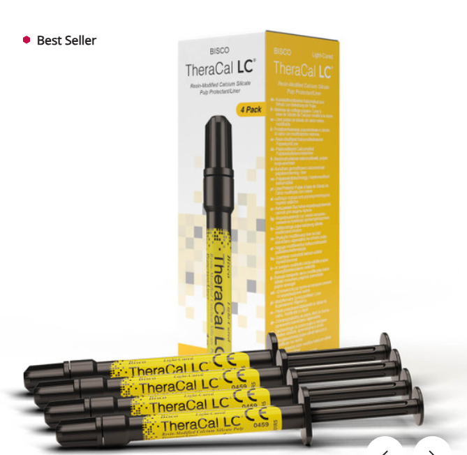 BISCO TheraCal LC light-cured calcium silicate liner packaging for dental restorative use