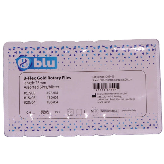 B Flex Gold Blister Rotary Files Assorted L 25 mm (6 Pcs)