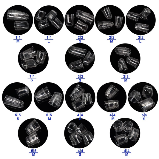 Transparent temporary crown shells used for provisional coverage of prepared teeth