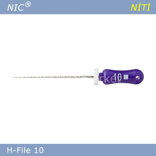 Purple dental file with 'Niti' branding on a white background