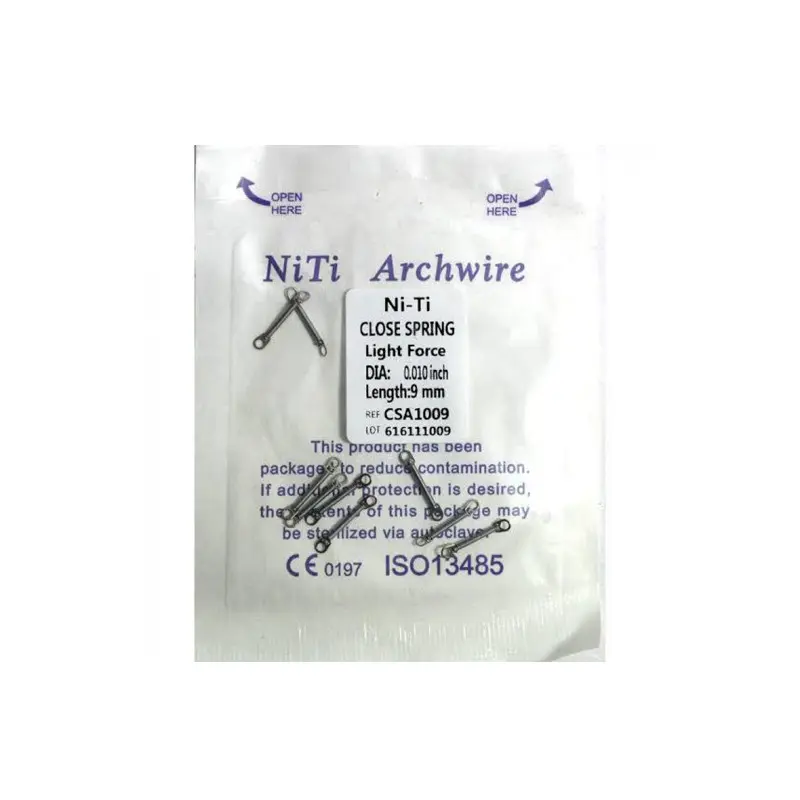 orthodontic niti closed coil spring archwire orthodontic traction spring