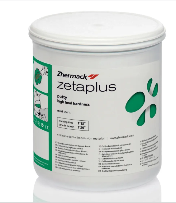 Zhermack Zetaplus condensation silicone putty 900 ml packaging for dental impressions