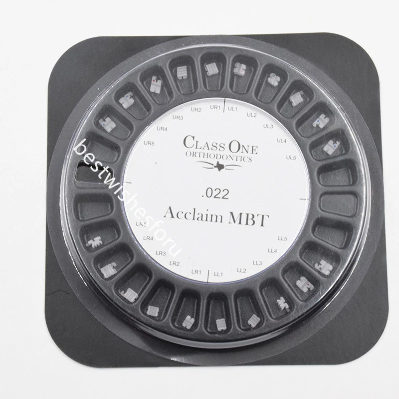 Orthodontic bracket holder with 'Class One Orthodontics' branding on a white background