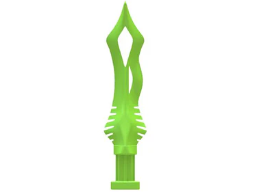 Green plastic tool or device on a white background