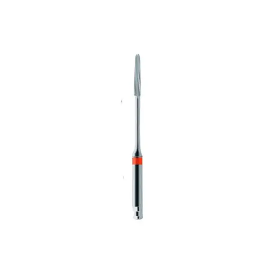 Metal tool with a red accent on a white background