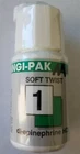 Small bottle labeled 'Hi-Pak Soft Twist' with a green cap on a white background