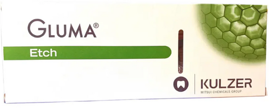 GLUMA Etch 2.5 phosphoric acid etching gel syringe with applicator tips for dental bonding procedures