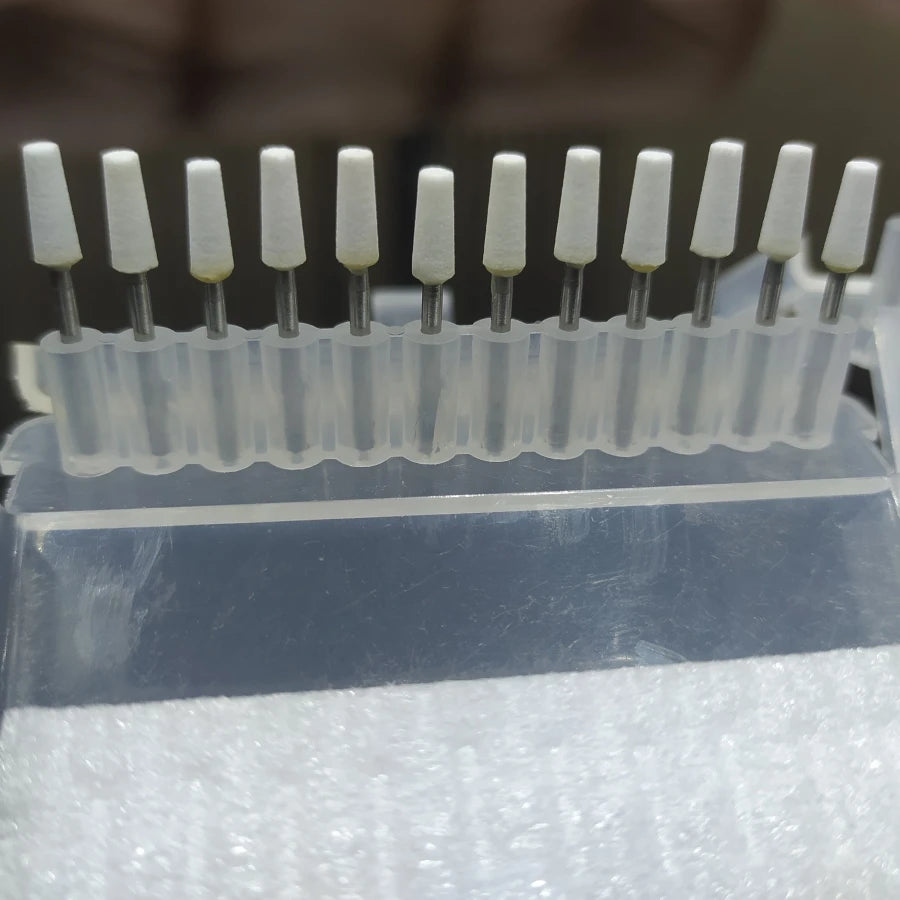 Blu White Ceramic Grinder Burs cone shape  12pccs/Box