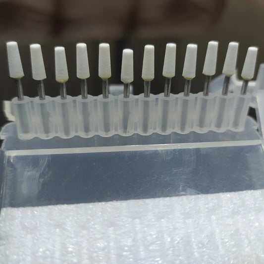 Blu White Ceramic Grinder Burs cone shape  12pccs/Box