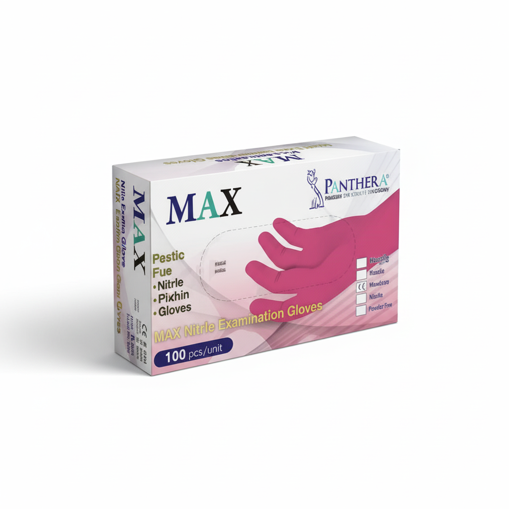Nitrile Gloves Max  m-L-XL  (White-Blue-Black-Pink)