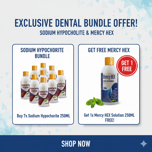 Sodium hypochlorite 5% 250ml (Buy 7 Get 1 free Mercy hex Chlorohexidine )