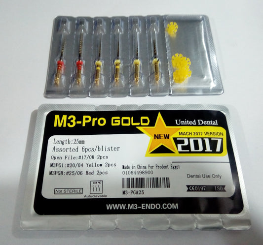 00000000000M3-Pro+ Gold Rotary Files Double (6pcs)
