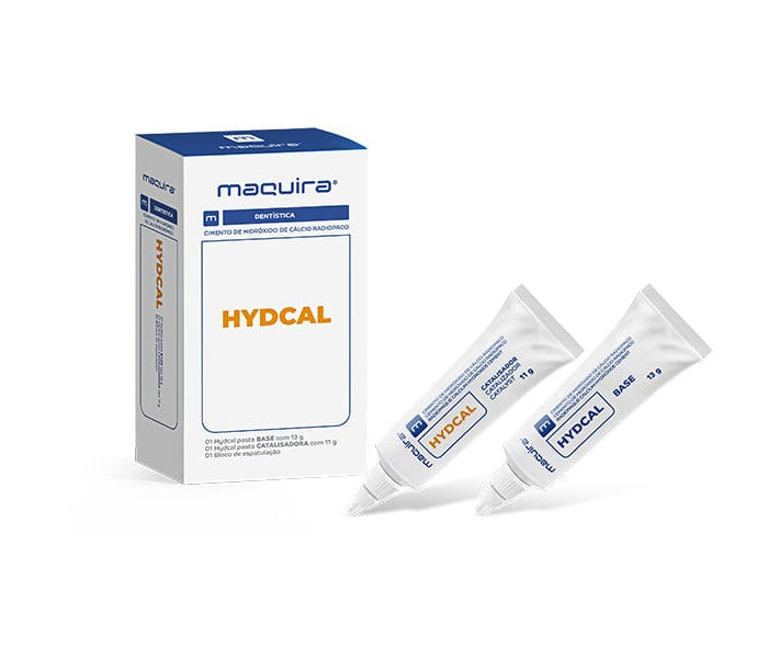 Maquira Hydcal radiopaque self-curing calcium hydroxide cement with 13 g base and 11 g catalyst