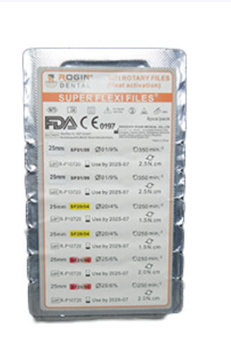 ROGIN rotary endodontic nickel titanium files pack of six for mechanical root canal shaping