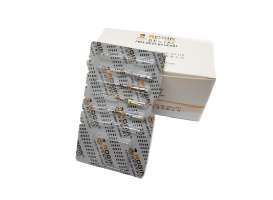 ROGIN rotary endodontic nickel titanium files pack of six for mechanical root canal shaping