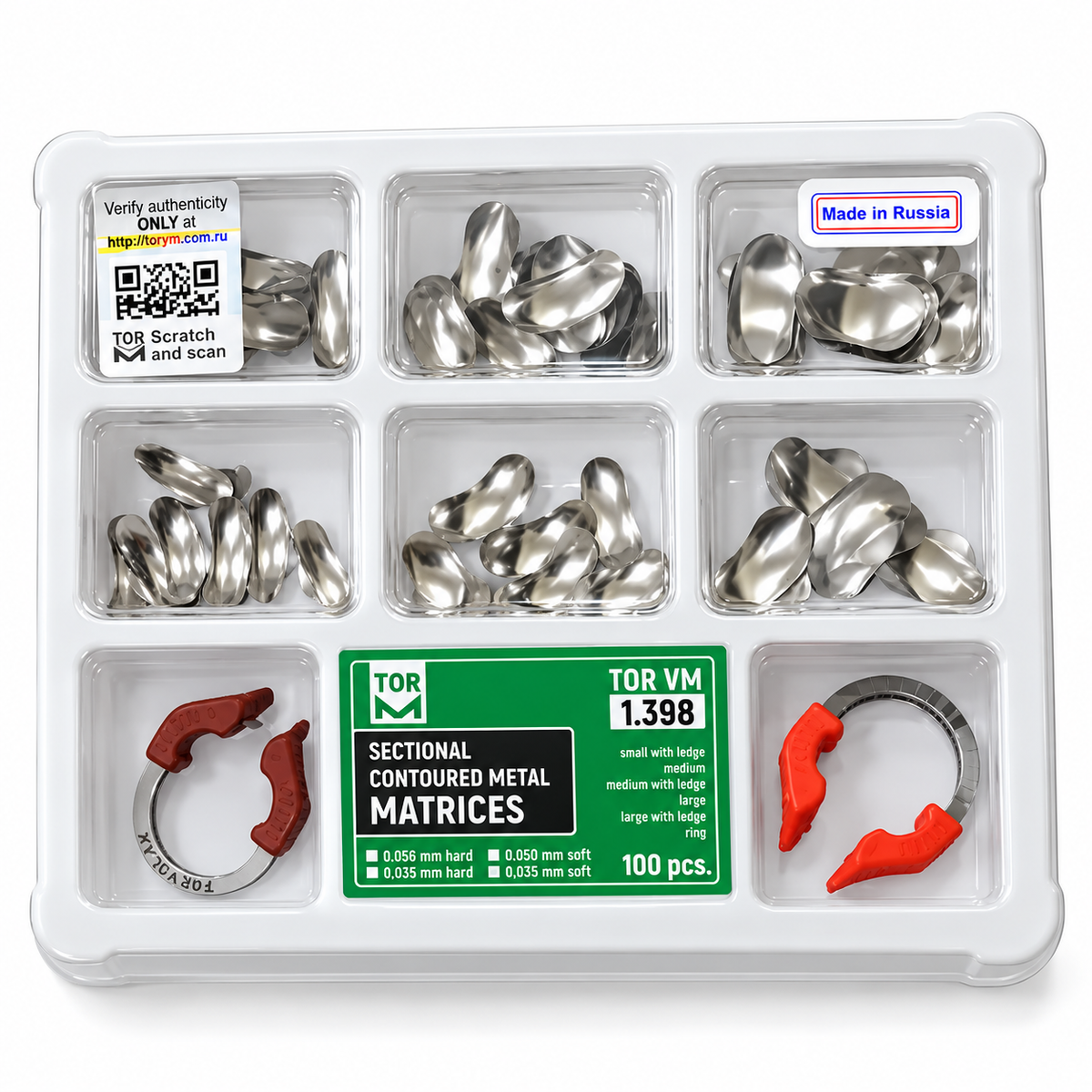 TOR VM Universal Kit 100 Pieces Sectional Contoured Metal Matrices