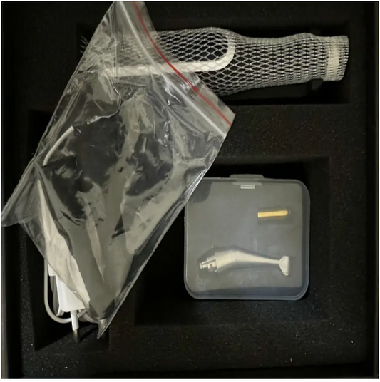 Wismy cordless endodontic motor handpiece with digital OLED display and LED contra-angle for root canal treatment.